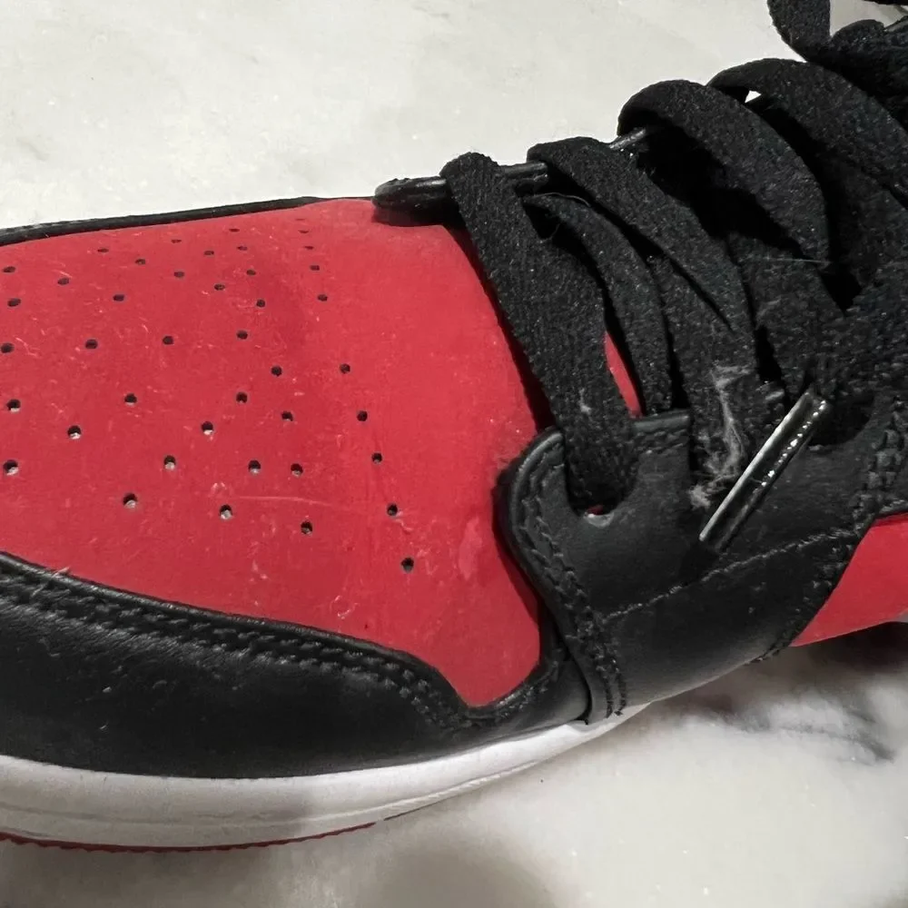 Nike Air Jordan 1 Mid Reverse Banned Gym Red Black Sneakers 554724 610 Men SZ 11